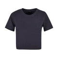 Navy - Front - New Morning Studios Womens-Ladies Crop T-Shirt