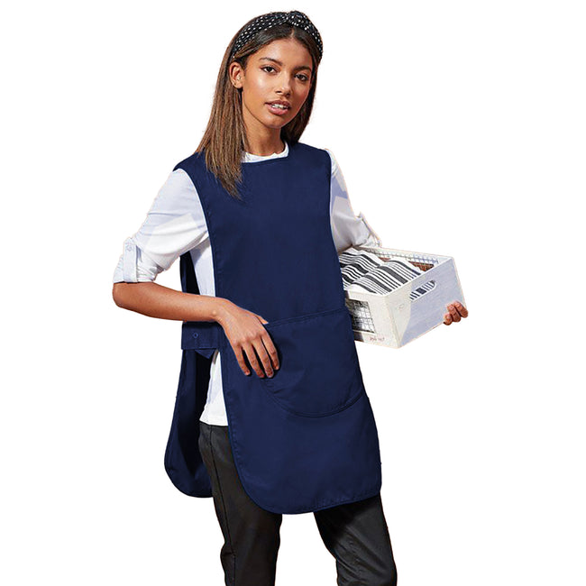 Navy - Back - Premier Ladies-Womens Long Length Pocket Tabard - Workwear