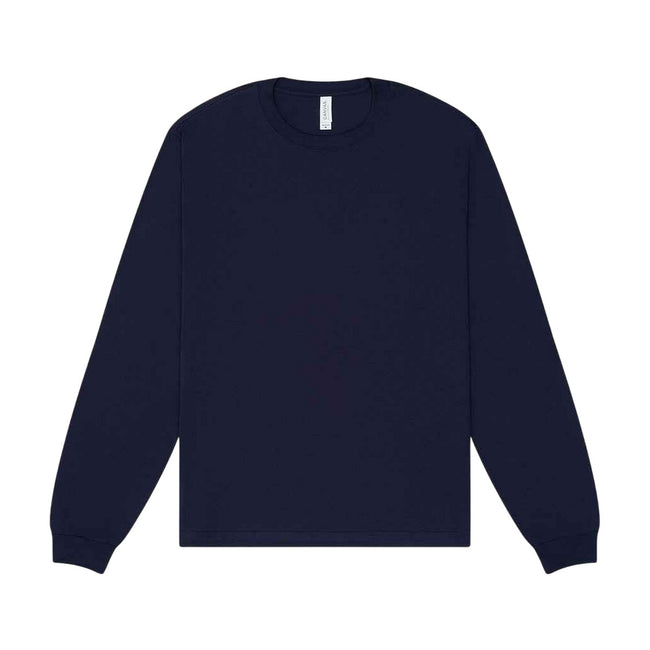 Navy - Front - Bella + Canvas Unisex Adult Heavy Boxy Long-Sleeved T-Shirt