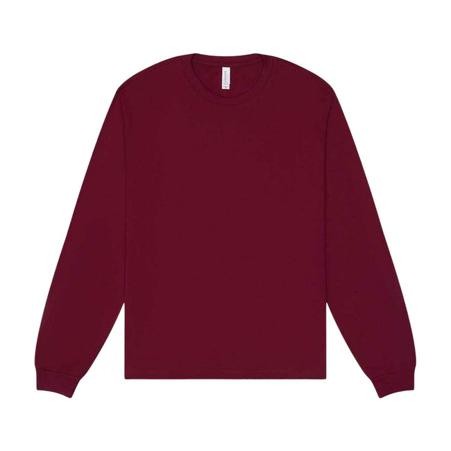 Maroon - Front - Bella + Canvas Unisex Adult Heavy Boxy Long-Sleeved T-Shirt