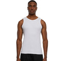 White - Side - Build Your Brand Mens Plain Tank Top