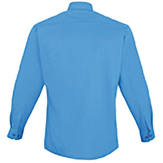 Sapphire - Back - Premier Mens Premier Poplin Long-Sleeved Formal Shirt