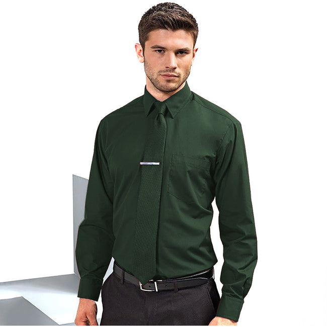 Bottle - Back - Premier Mens Premier Poplin Long-Sleeved Formal Shirt