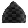 Black-Charcoal - Back - Beechfield Checkerboard Beanie