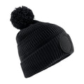 Black - Front - Beechfield Patch Beanie