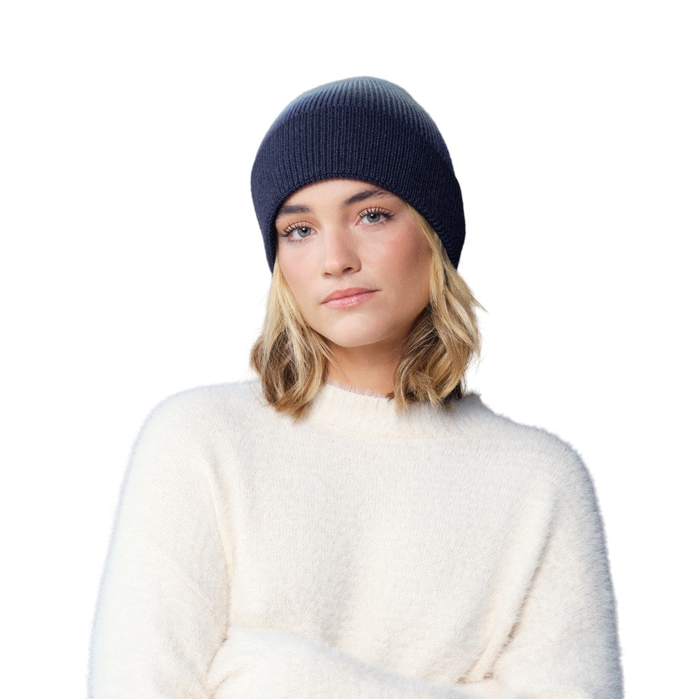 Navy - Side - Beechfield Dip Dye Beanie