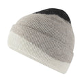 Black-Light Grey-Soft White - Back - Beechfield Wave Soft Beanie