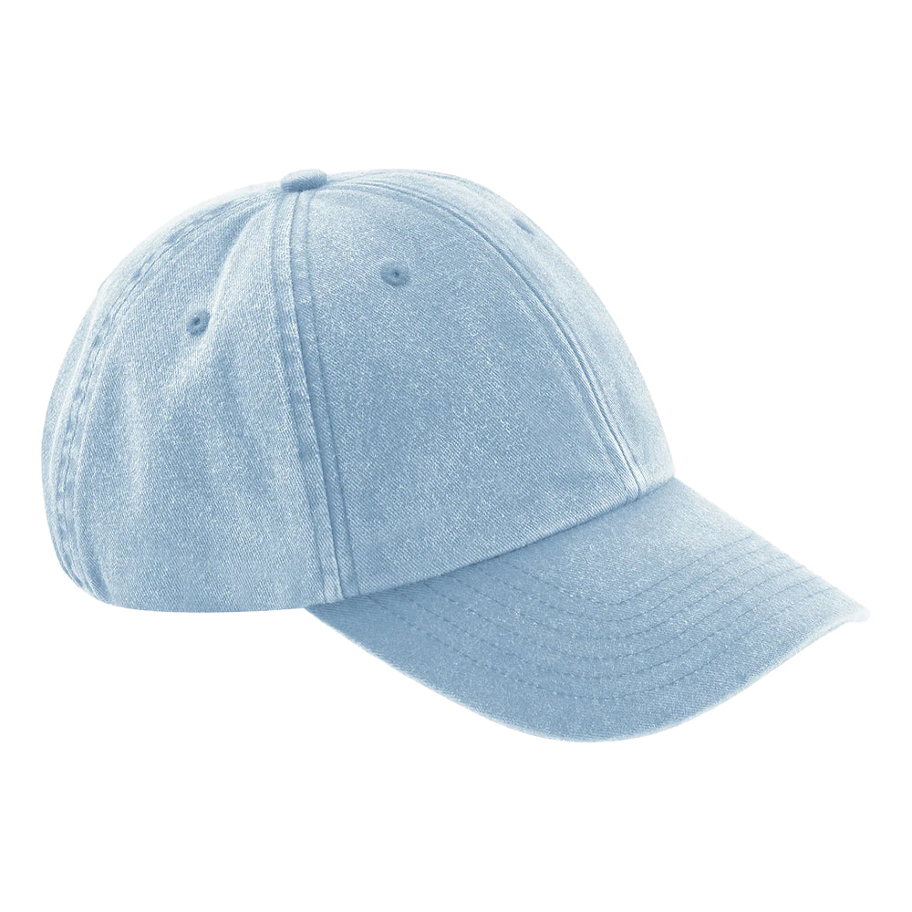 Vintage Denim - Side - Beechfield Childrens-Kids Vintage Low Profile Baseball Cap