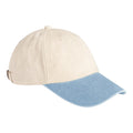 Natural-Vintage Light Blue - Front - Beechfield Unisex Adult Contrast Baseball Cap