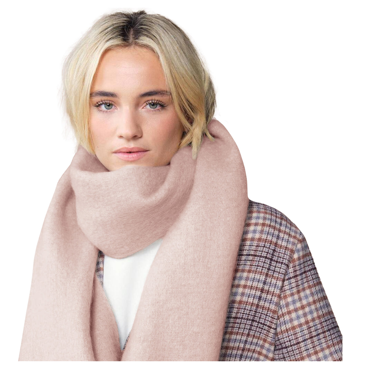 Blush Pink - Back - Beechfield Fluffy Scarf