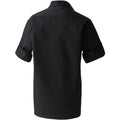 Black - Back - Premier Mens “Roll Sleeve” Poplin Plain Work Shirt