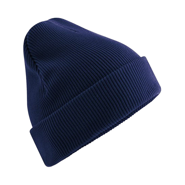 Oxford Navy - Front - Beechfield Unisex Adult Original Organic Cotton Cuffed Beanie
