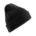 Black - Front - Beechfield Unisex Adult Original Organic Cotton Cuffed Beanie
