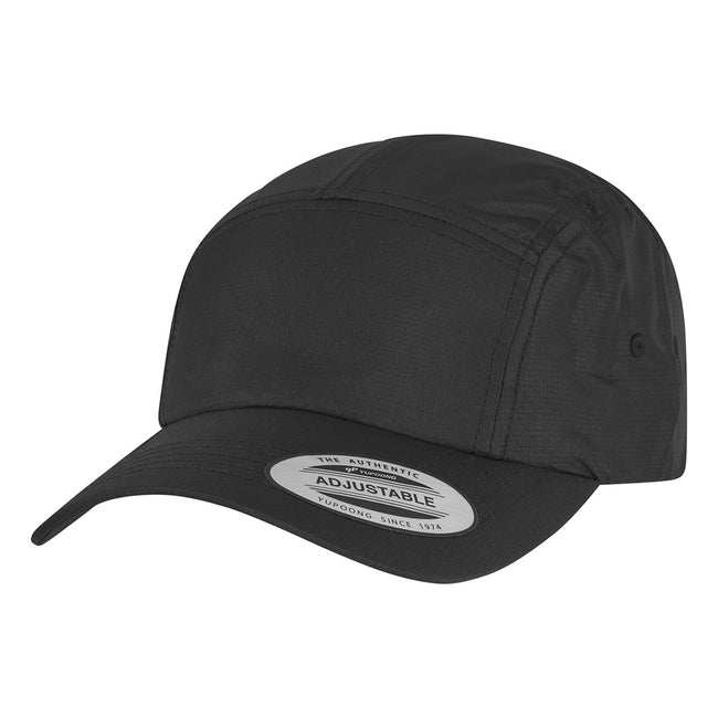 Black - Front - Flexfit Unisex Adult Jockey Elasticated Baseball Cap