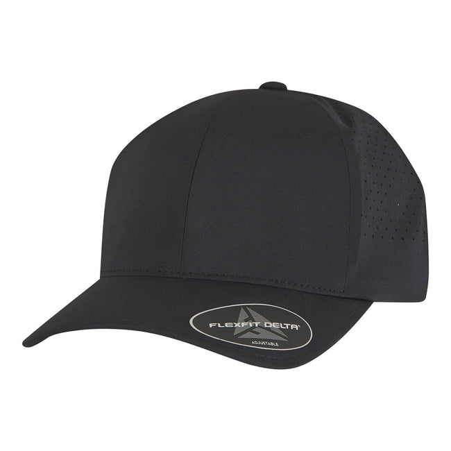 Black - Front - Flexfit Unisex Adult Delta Snapback Baseball Cap