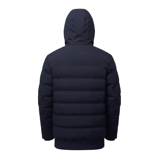 Navy - Back - 2786 Mens Longline Padded Jacket