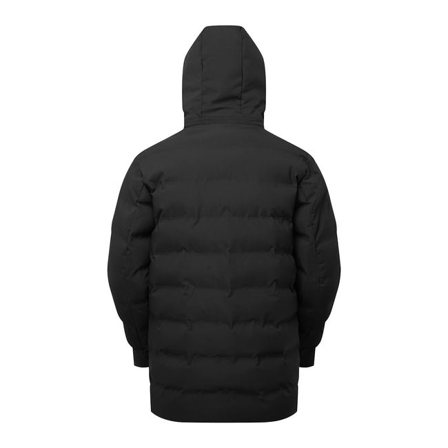 Black - Back - 2786 Mens Longline Padded Jacket