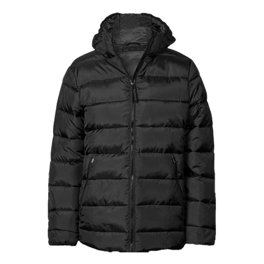 Black - Front - Tee Jays Womens-Ladies Lite Hooded Padded Jacket