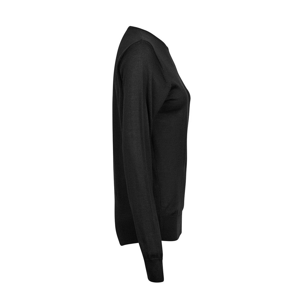 Black - Side - Tee Jays Womens-Ladies Crew Neck Sweatshirt