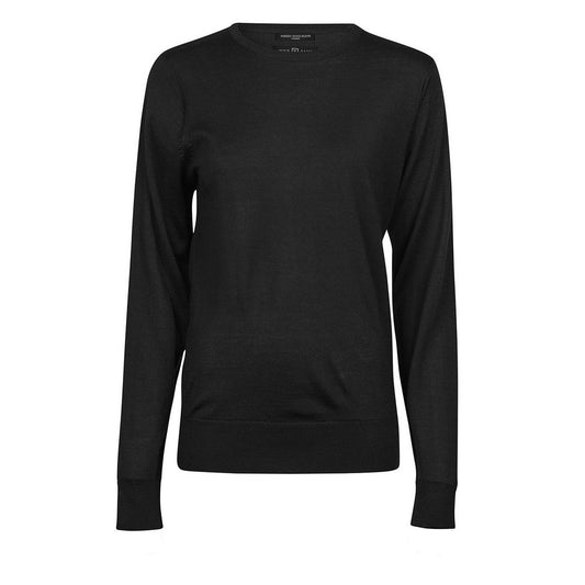 Black - Front - Tee Jays Womens-Ladies Crew Neck Sweatshirt
