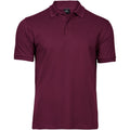 Wine - Front - Tee Jays Mens Luxury Stretch Polo Shirt