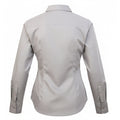 Silver - Back - Premier Womens-Ladies Poplin Long-Sleeved Blouse