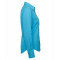 Turquoise - Side - Premier Womens-Ladies Poplin Long-Sleeved Blouse