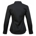 Black - Back - Premier Womens-Ladies Poplin Long-Sleeved Blouse