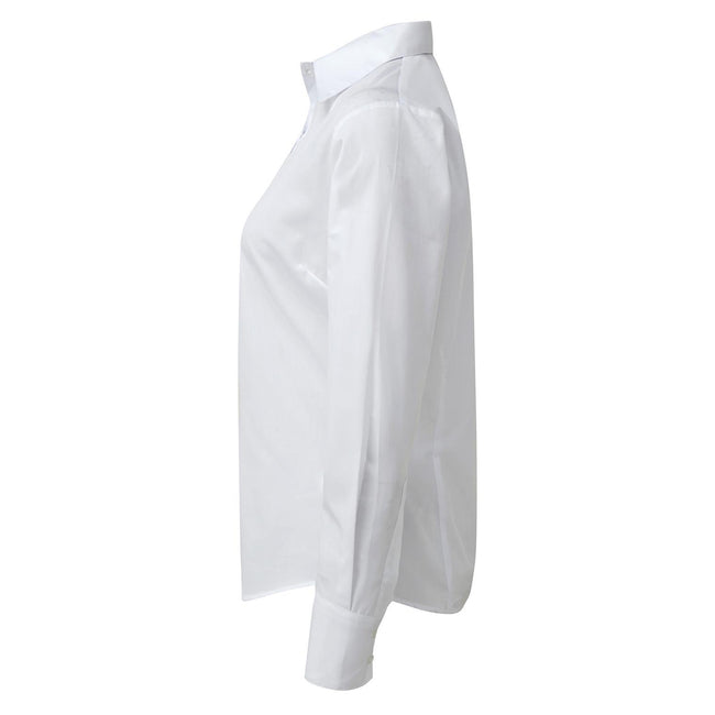 White - Lifestyle - Premier Womens-Ladies Poplin Long-Sleeved Blouse