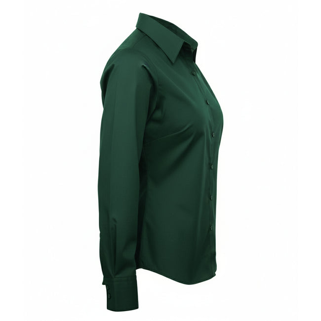 Bottle - Side - Premier Womens-Ladies Poplin Long-Sleeved Blouse
