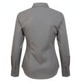 Dark Grey - Back - Premier Womens-Ladies Poplin Long-Sleeved Blouse