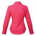 Hot Pink - Back - Premier Womens-Ladies Poplin Long-Sleeved Blouse