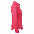 Hot Pink - Side - Premier Womens-Ladies Poplin Long-Sleeved Blouse