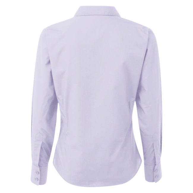 Lilac - Back - Premier Womens-Ladies Poplin Long-Sleeved Blouse