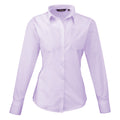 Lilac - Front - Premier Womens-Ladies Poplin Long-Sleeved Blouse