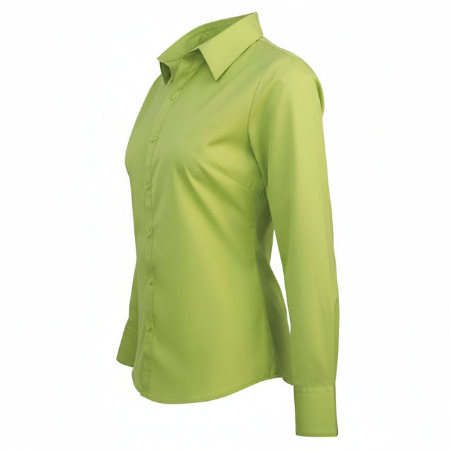 Lime - Lifestyle - Premier Womens-Ladies Poplin Long-Sleeved Blouse