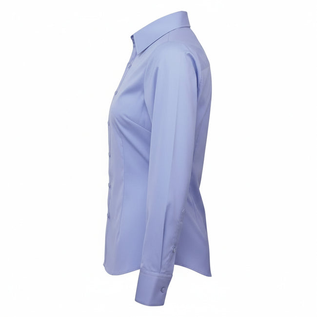 Mid blue - Lifestyle - Premier Womens-Ladies Poplin Long-Sleeved Blouse