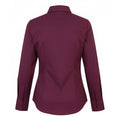 Aubergine - Back - Premier Womens-Ladies Poplin Long-Sleeved Blouse