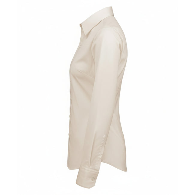 Natural - Lifestyle - Premier Womens-Ladies Poplin Long-Sleeved Blouse