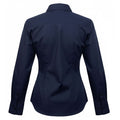 Navy - Back - Premier Womens-Ladies Poplin Long-Sleeved Blouse