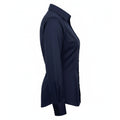 Navy - Side - Premier Womens-Ladies Poplin Long-Sleeved Blouse