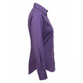 Purple - Side - Premier Womens-Ladies Poplin Long-Sleeved Blouse