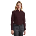 Aubergine - Pack Shot - Premier Womens-Ladies Poplin Long-Sleeved Blouse
