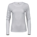 White - Front - Tee Jays Womens-Ladies Interlock Long-Sleeved T-Shirt