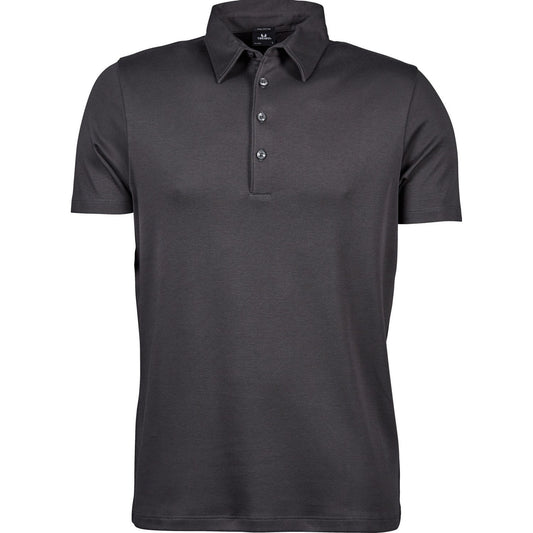 Dark Grey - Front - Tee Jays Mens Pima Cotton Polo Shirt