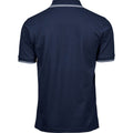 Navy-White - Back - Tee Jays Mens Luxury Stripe Polo Shirt