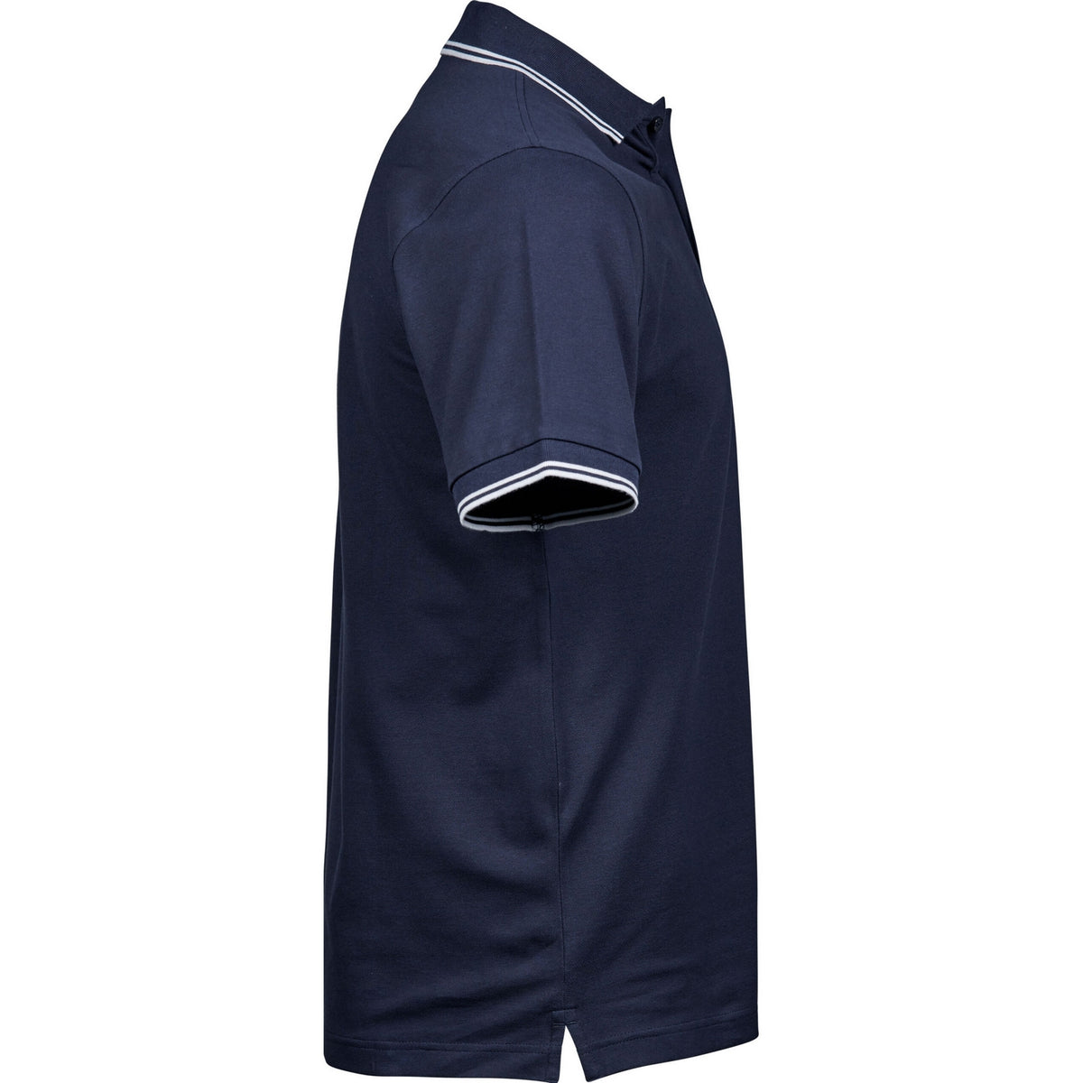 Navy-White - Side - Tee Jays Mens Luxury Stripe Polo Shirt