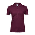 Wine - Front - Tee Jays Womens-Ladies Luxury Stretch Polo Shirt