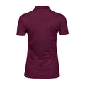 Wine - Back - Tee Jays Womens-Ladies Luxury Stretch Polo Shirt