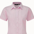 Pink - Front - Premier Short Sleeve Poplin Blouse - Plain Work Shirt